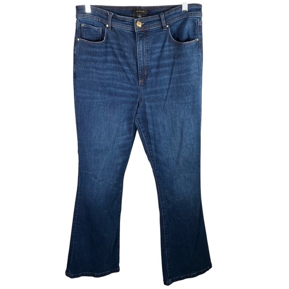 Ann Taylor Women's The Flare High Rise Dark Wash Denim Jeans Size 12 Classic - Picture 1 of 13